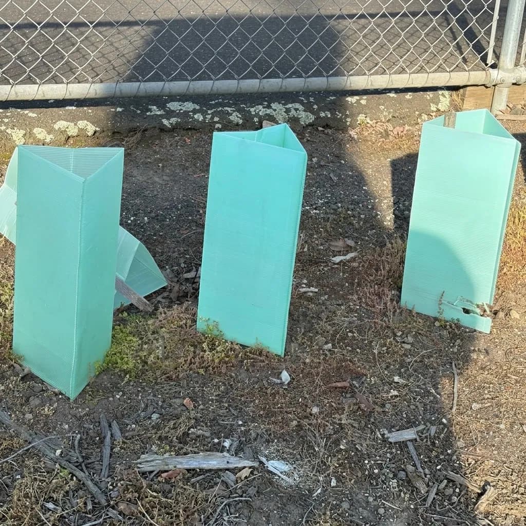 Welded Fluted Plastic Tree Guards – Rigid 200mm Square, 450mm | Standard Single-Stake Tree Protection