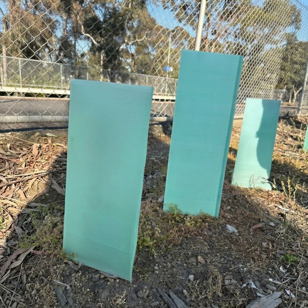 Jumbo Welded Fluted Plastic Tree Guards – 200mm Square, 600mm | Single-Stake Tree Protection