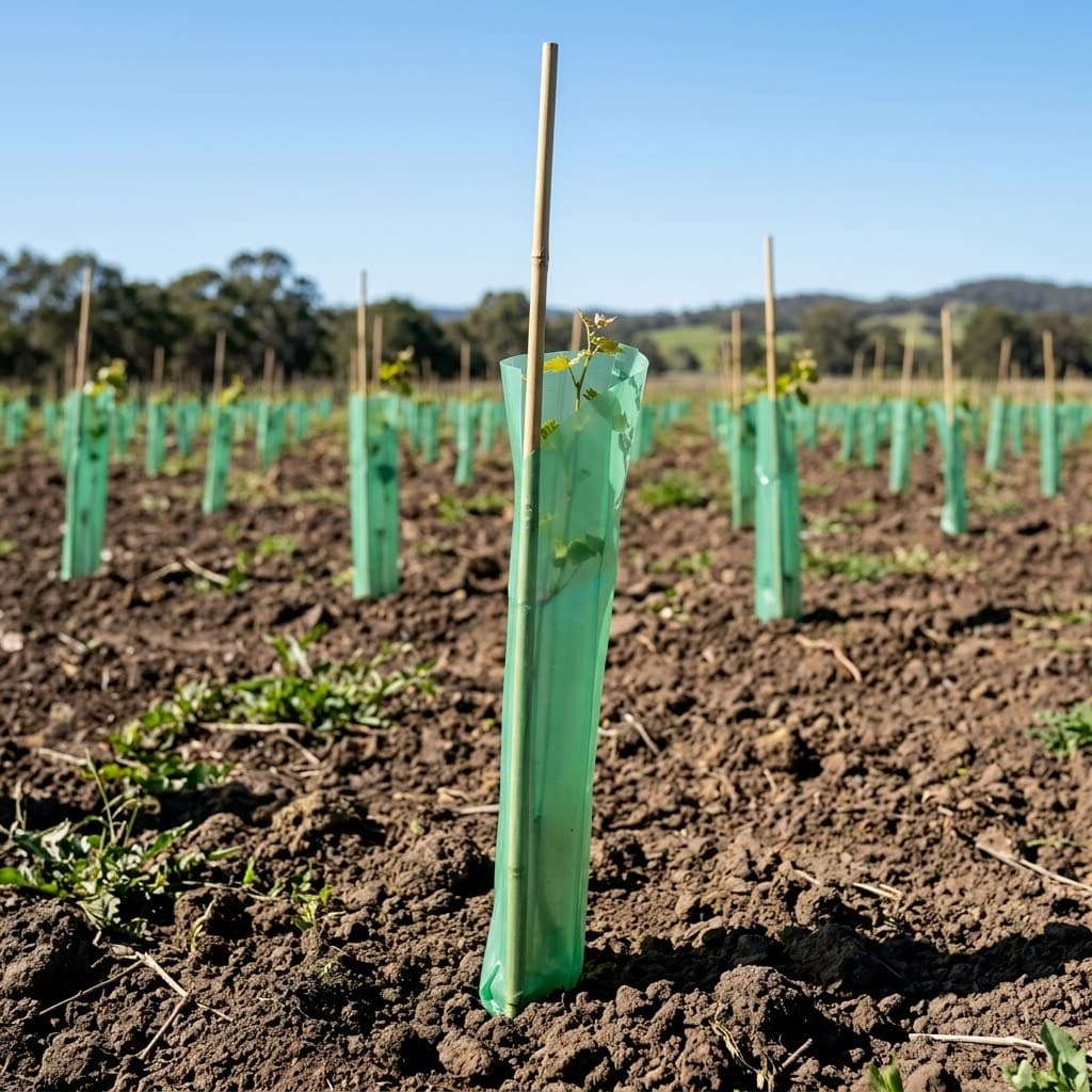 Green Vine Guard sleeves (Heavy-Duty) 450 × 135mm – 200 Micron, Roll of 600